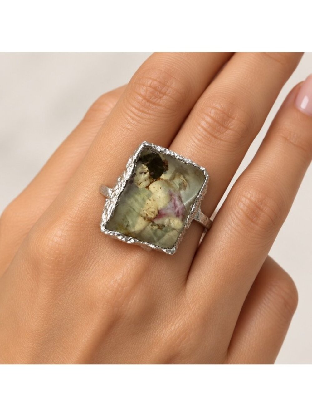 Marie Taglioni Square Glass Dome Ring | Tiny Canvas | Alma Antigua